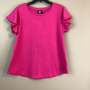 Bobeau- Flutter Sleeve Tee